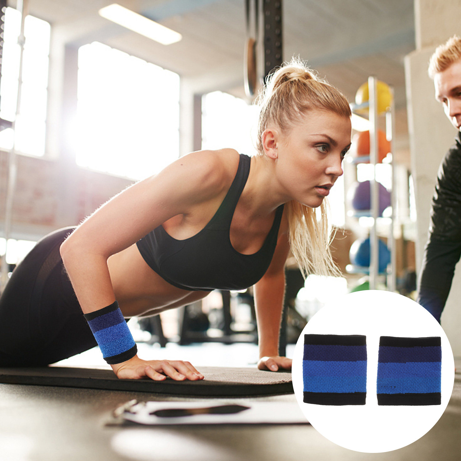 Wristband Pair Sweat - Çift Elastik Spor Bileklik, Ter Emici,
