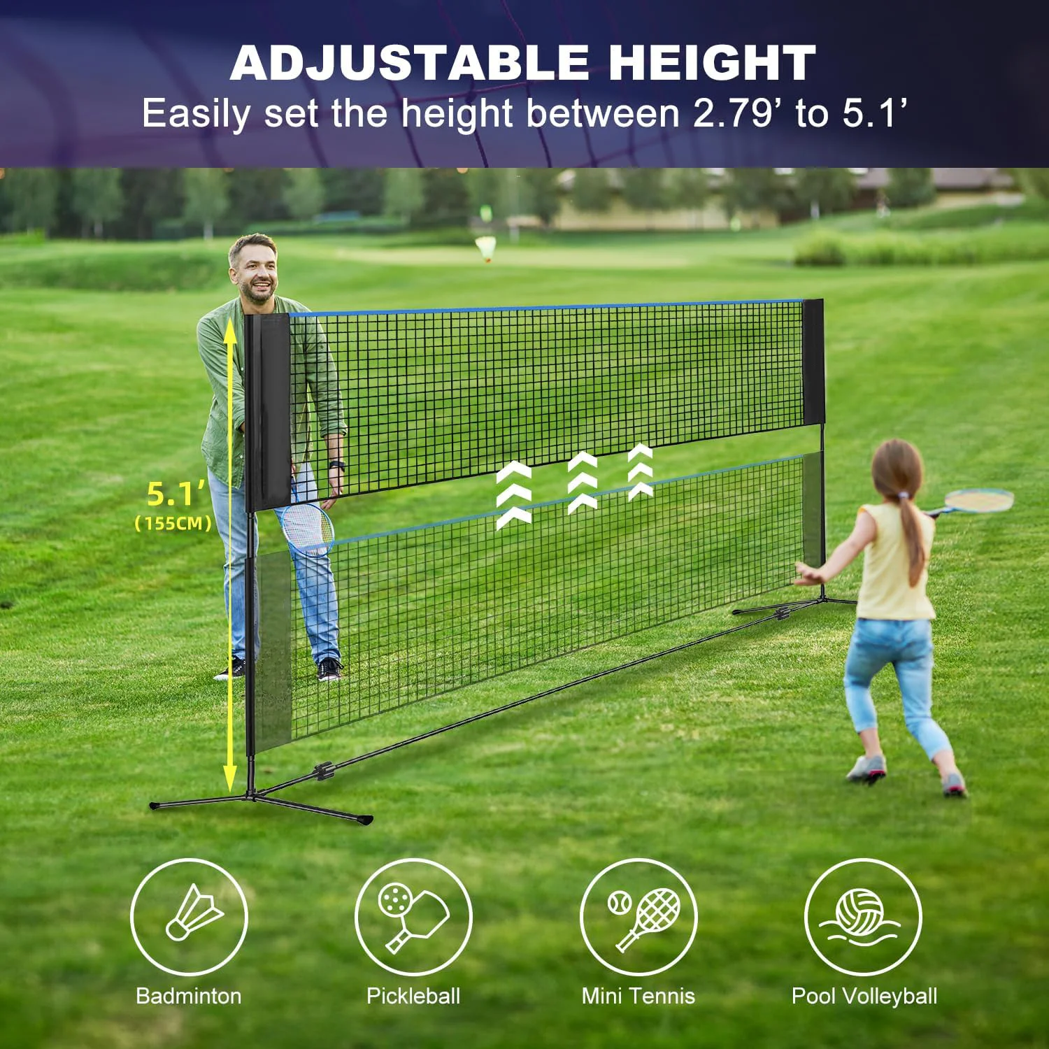 10FT Yüksek Çelik Çok Amaçlı S - Badminton Badminton incelemesi ve fiyatı